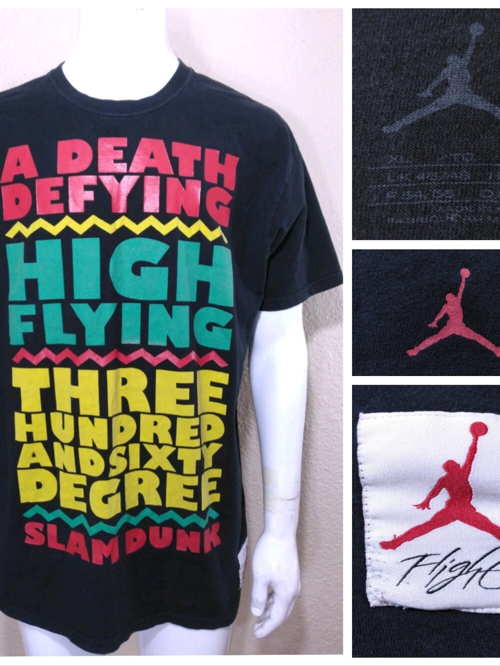 AIR JORDAN T Shirt XL Retro DEFYING HIGH FLYING 360 DUNK Graphic Tee SPIKE LEE